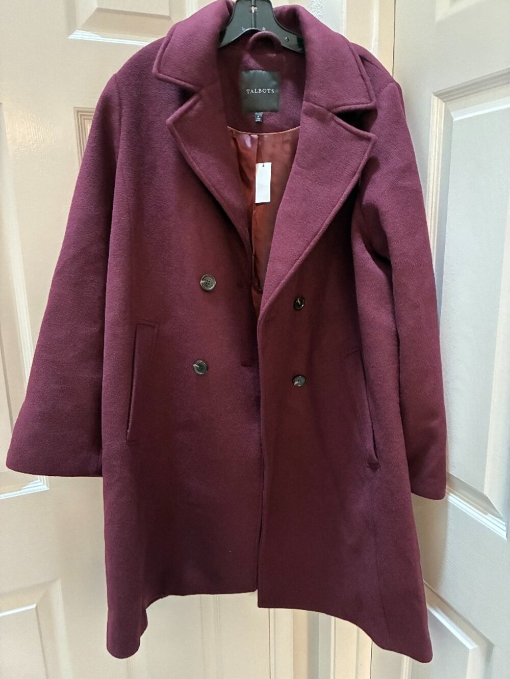 NWT Talbots Wine Wool Coat XL